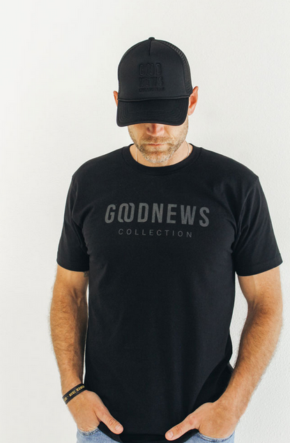 Good News OG Trucker Hat - Stacked Black